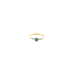 Princess Cut Emerald And Diamond RIng - General Design Jewelers