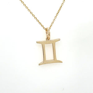 14k Gold Gemini Zodiac Charm - General Design Jewelers